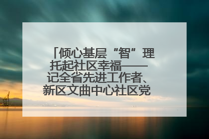 倾心基层“智”理 托起社区幸福——记全省先进工作者、新区文曲中心社区党委书记董世弘