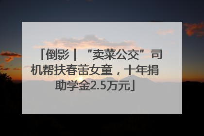 倒影｜“卖菜公交”司机帮扶春蕾女童，十年捐助学金2.5万元