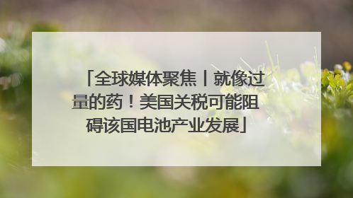 全球媒体聚焦丨就像过量的药！美国关税可能阻碍该国电池产业发展