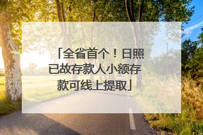 全省首个！日照已故存款人小额存款可线上提取
