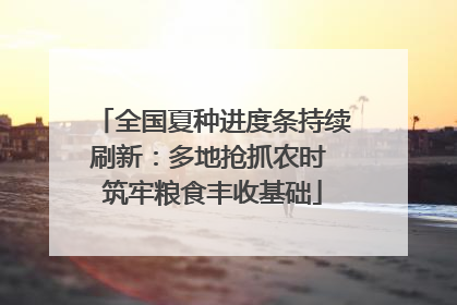 全国夏种进度条持续刷新：多地抢抓农时 筑牢粮食丰收基础