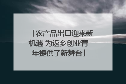 农产品出口迎来新机遇 为返乡创业青年提供了新舞台