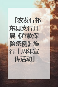 农发行祁东县支行开展《存款保险条例》施行十周年宣传活动