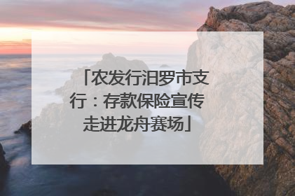 农发行汨罗市支行：存款保险宣传走进龙舟赛场
