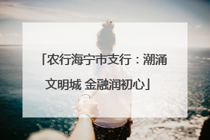 农行海宁市支行：潮涌文明城 金融润初心