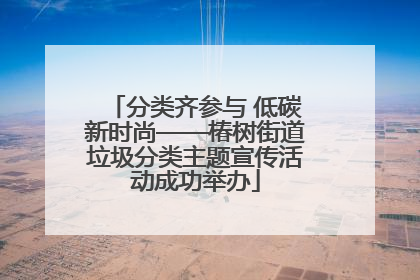 分类齐参与 低碳新时尚——椿树街道垃圾分类主题宣传活动成功举办