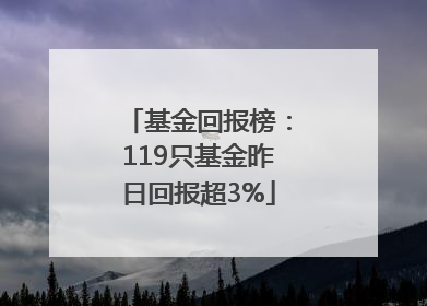 基金回报榜：119只基金昨日回报超3%