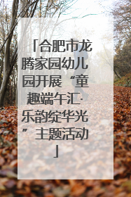 合肥市龙腾家园幼儿园开展“童趣端午汇·乐韵绽华光”主题活动