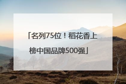 名列75位！稻花香上榜中国品牌500强