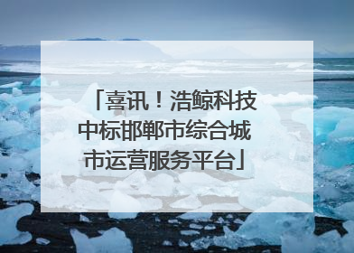 喜讯！浩鲸科技中标邯郸市综合城市运营服务平台
