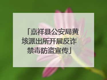 嘉祥县公安局黄垓派出所开展反诈禁毒防盗宣传