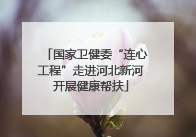 国家卫健委“连心工程”走进河北新河开展健康帮扶
