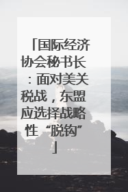 国际经济协会秘书长：面对美关税战，东盟应选择战略性“脱钩”