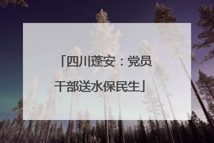 四川蓬安：党员干部送水保民生
