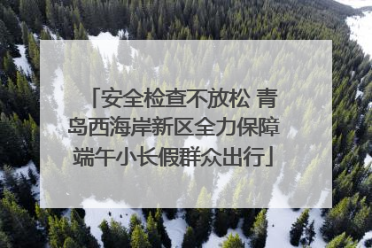 安全检查不放松 青岛西海岸新区全力保障端午小长假群众出行