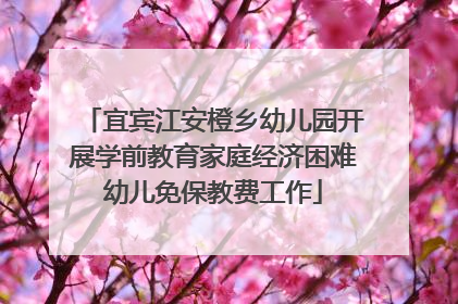 宜宾江安橙乡幼儿园开展学前教育家庭经济困难幼儿免保教费工作