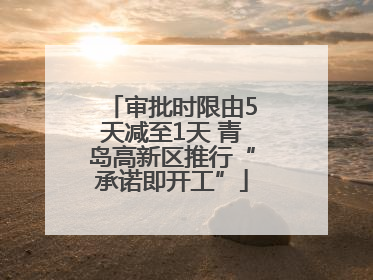 审批时限由5天减至1天 青岛高新区推行“承诺即开工”