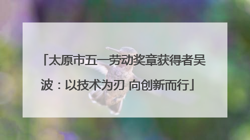 太原市五一劳动奖章获得者吴波：以技术为刃 向创新而行