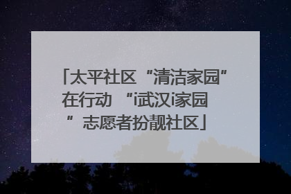 太平社区“清洁家园”在行动 “i武汉i家园”志愿者扮靓社区