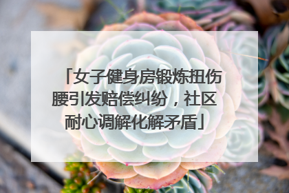 女子健身房锻炼扭伤腰引发赔偿纠纷，社区耐心调解化解矛盾