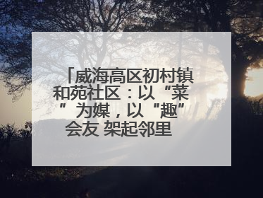 威海高区初村镇和苑社区：以“菜”为媒，以“趣”会友 架起邻里 “连心桥”