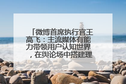 微博首席执行官王高飞：主流媒体有能力带领用户认知世界，在舆论场中搭建理性的讨论空间