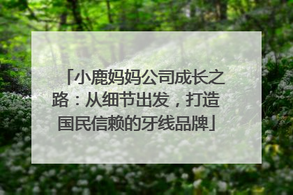 小鹿妈妈公司成长之路：从细节出发，打造国民信赖的牙线品牌