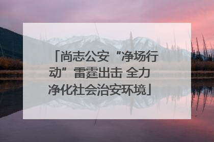 尚志公安“净场行动”雷霆出击 全力净化社会治安环境