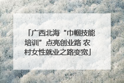 广西北海“巾帼技能培训”点亮创业路 农村女性就业之路变宽