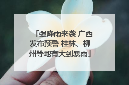 强降雨来袭 广西发布预警 桂林、柳州等地有大到暴雨
