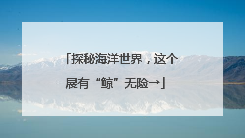 探秘海洋世界，这个展有“鲸”无险→