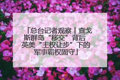 总台记者观察丨查戈斯群岛“移交”背后 英美“主权让步”下的军事霸权固守