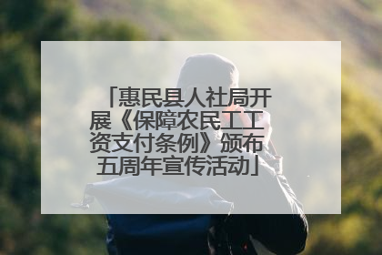 惠民县人社局开展《保障农民工工资支付条例》颁布五周年宣传活动