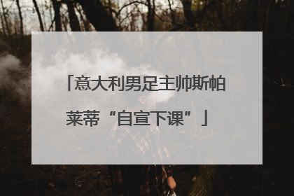 意大利男足主帅斯帕莱蒂“自宣下课”