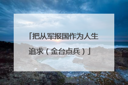 把从军报国作为人生追求（金台点兵）