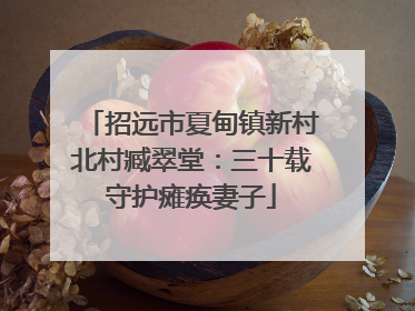 招远市夏甸镇新村北村臧翠堂：三十载守护瘫痪妻子