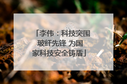 李伟：科技突围 玻纤先锋 为国家科技安全铸盾