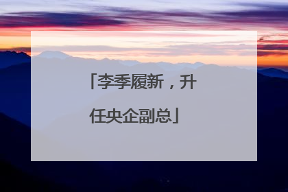 李季履新，升任央企副总