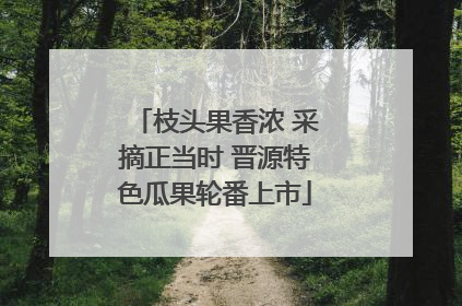枝头果香浓 采摘正当时 晋源特色瓜果轮番上市