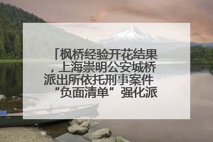 枫桥经验开花结果，上海崇明公安城桥派出所依托刑事案件“负面清单”强化派出所“主防”