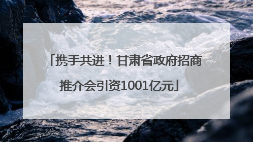 携手共进！甘肃省政府招商推介会引资1001亿元