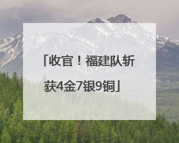 收官！福建队斩获4金7银9铜