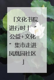 文化书院进行时丨“公益+文化”集市走进凤凰园社区