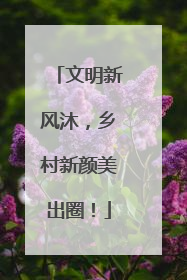 文明新风沐，乡村新颜美出圈！