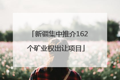 新疆集中推介162个矿业权出让项目