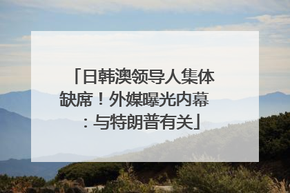 日韩澳领导人集体缺席！外媒曝光内幕：与特朗普有关