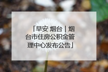 早安 烟台｜烟台市住房公积金管理中心发布公告