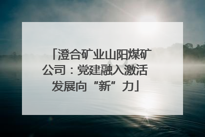 澄合矿业山阳煤矿公司：党建融入激活发展向“新”力