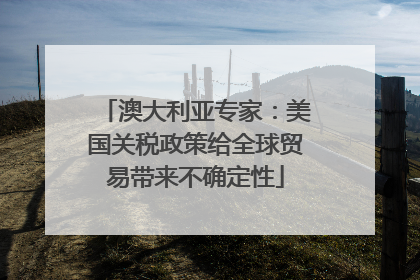 澳大利亚专家：美国关税政策给全球贸易带来不确定性