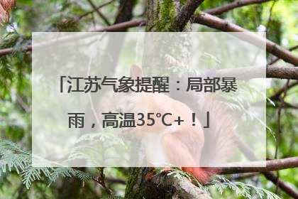 江苏气象提醒：局部暴雨，高温35℃+！